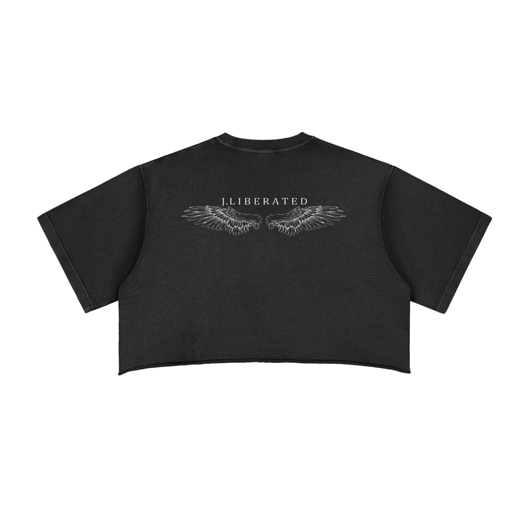 Snow Washed Raw Edge Crop Top