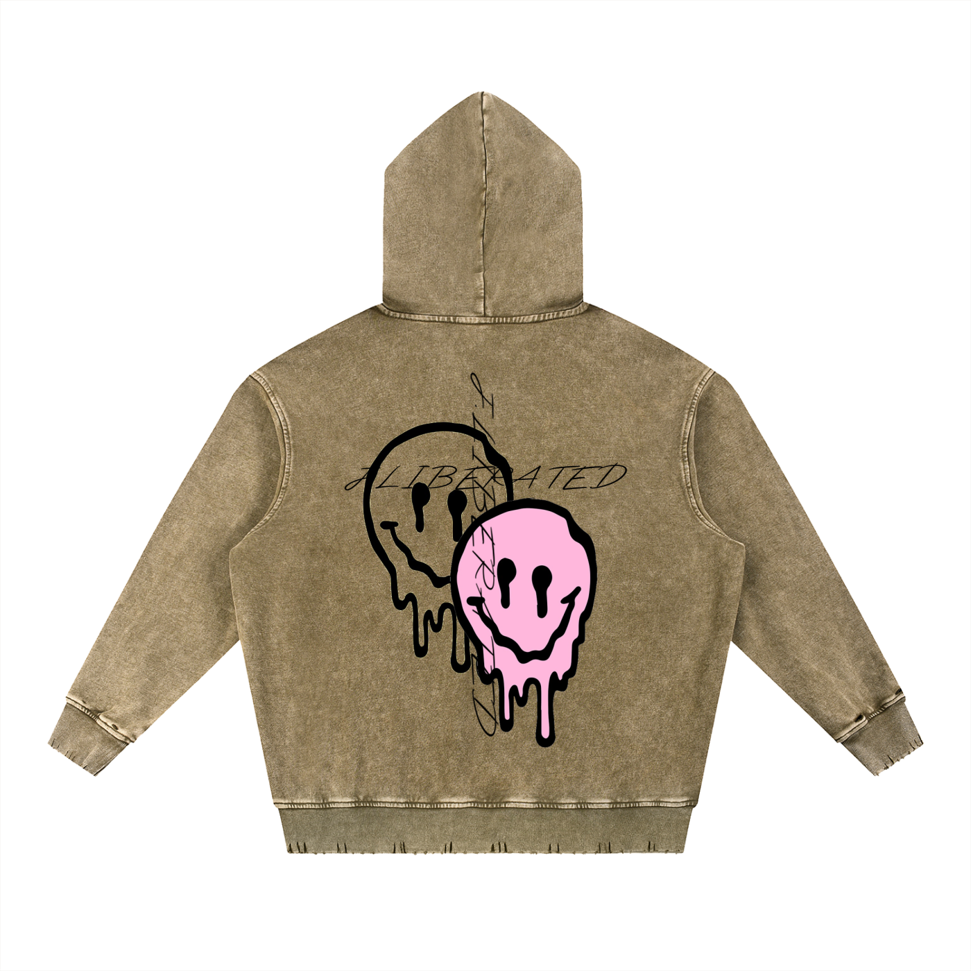 Snow Wash Hand-Frayed Heavyweight  Hoodie