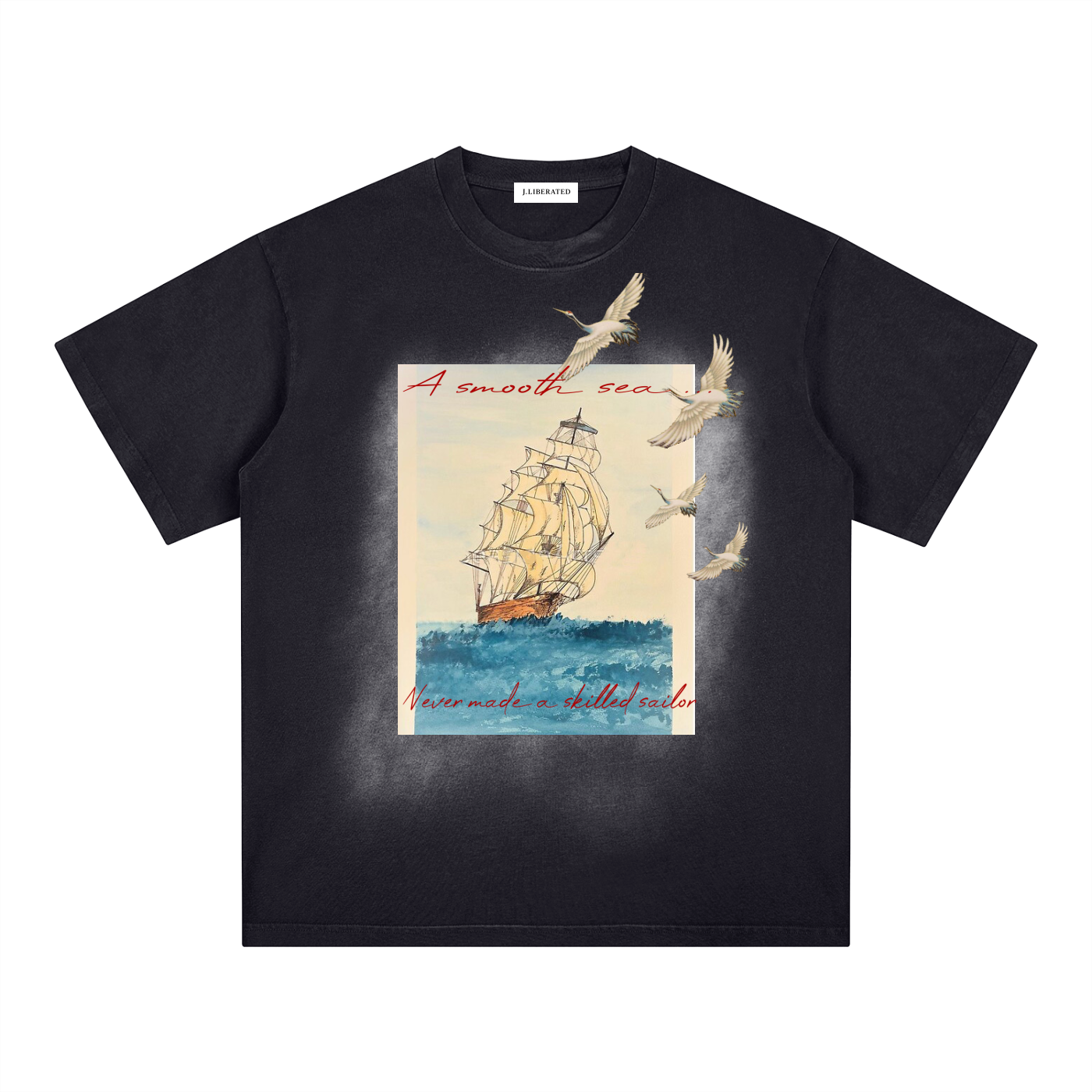 Square Patch Monkey Washed T-Shirt