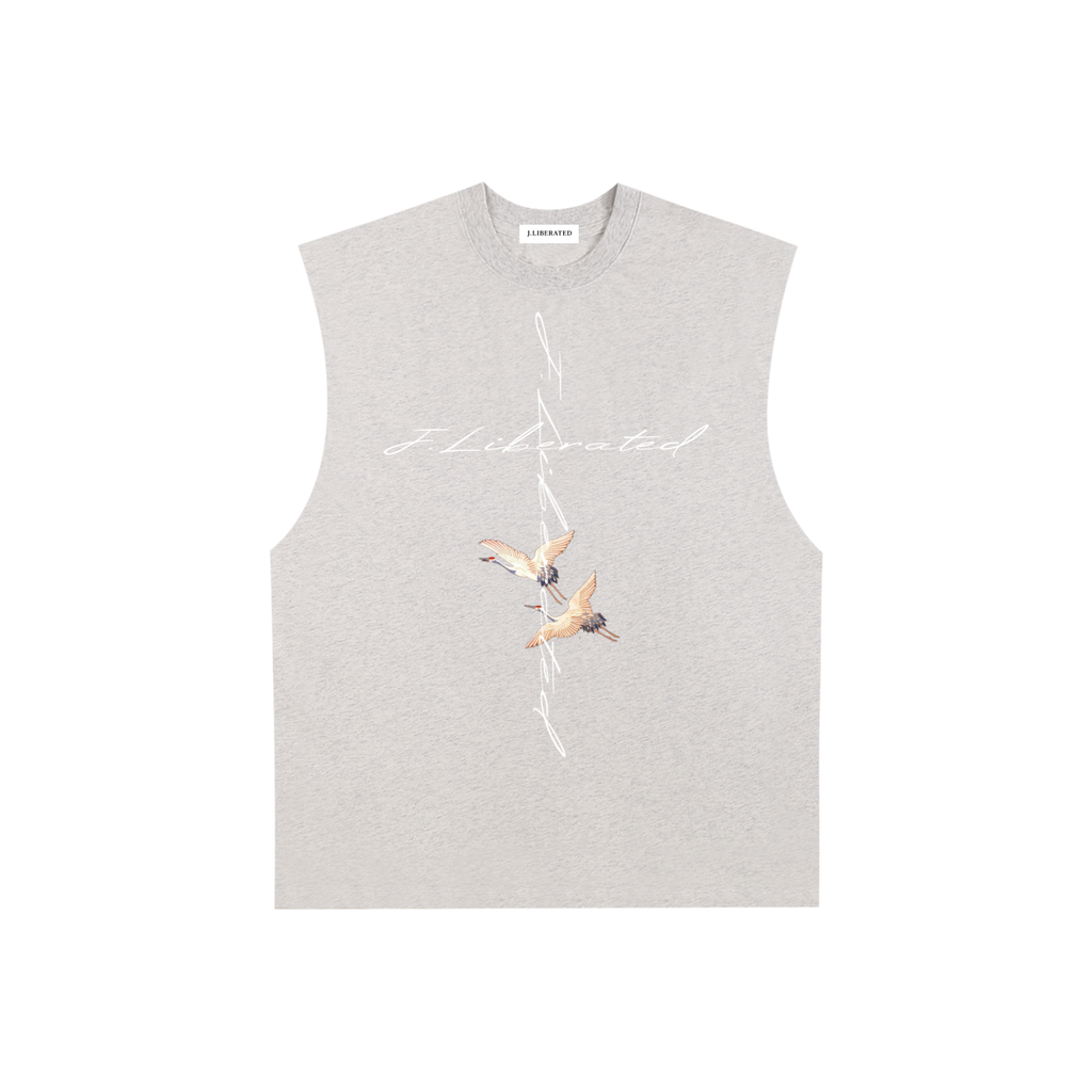 Raw Edge Cotton Tank Top