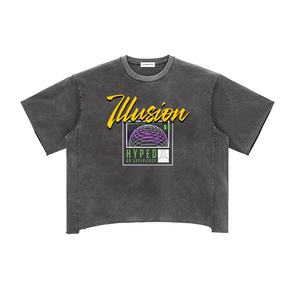 Raw Edge Snow Washed Boxy T-Shirt
