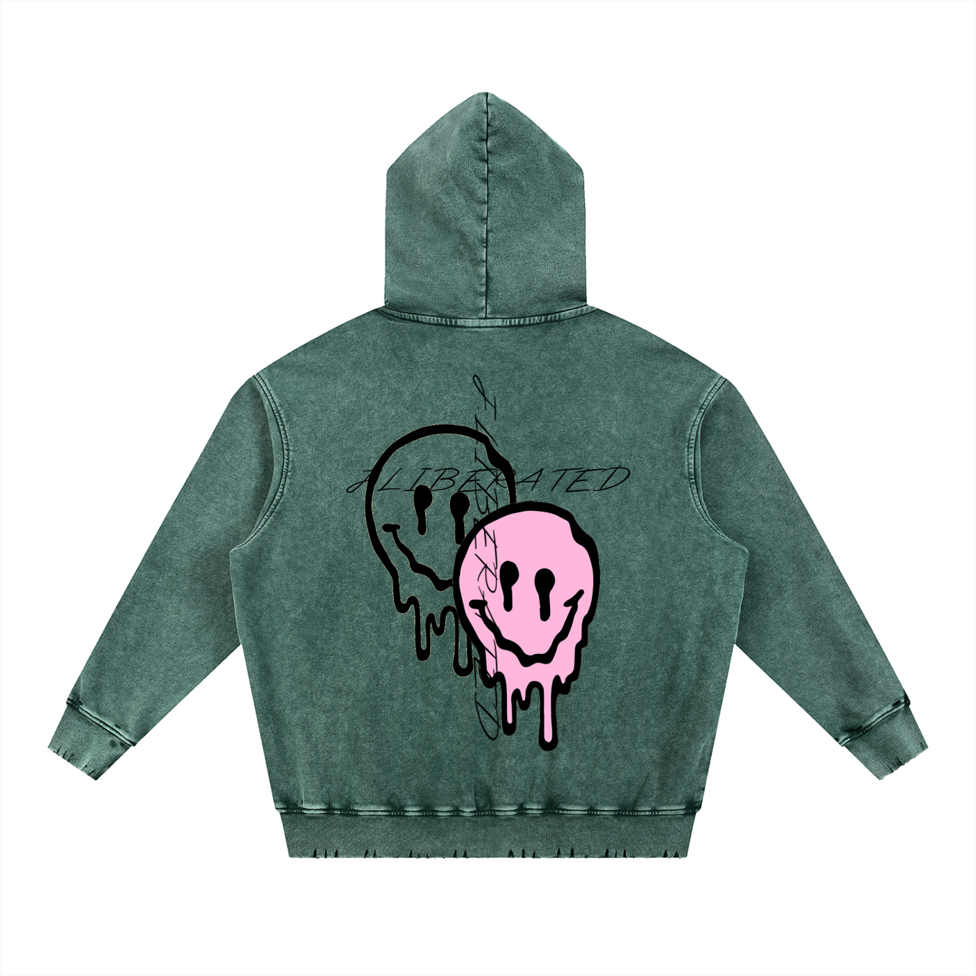 Snow Wash Hand-Frayed Heavyweight  Hoodie