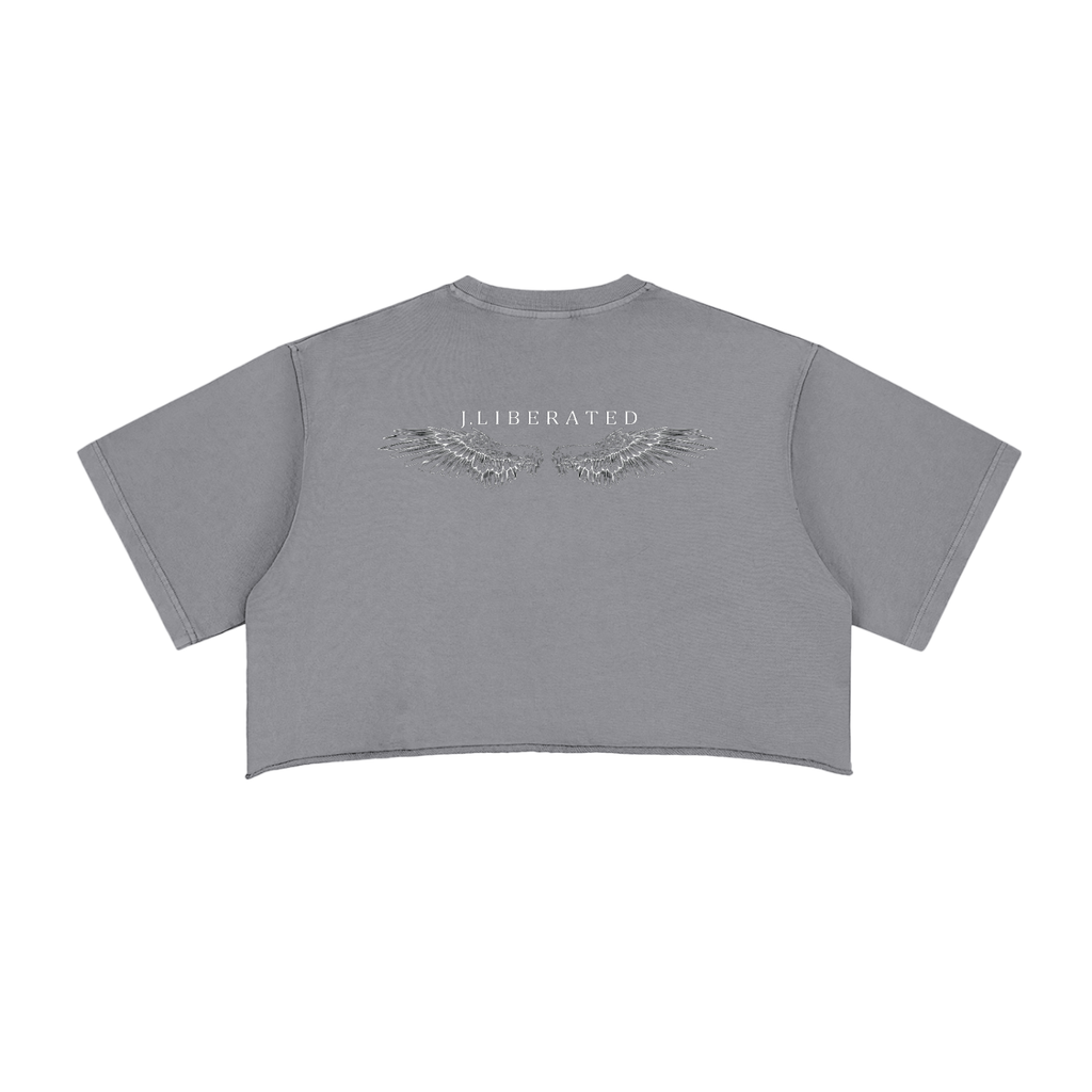 Snow Washed Raw Edge Crop Top