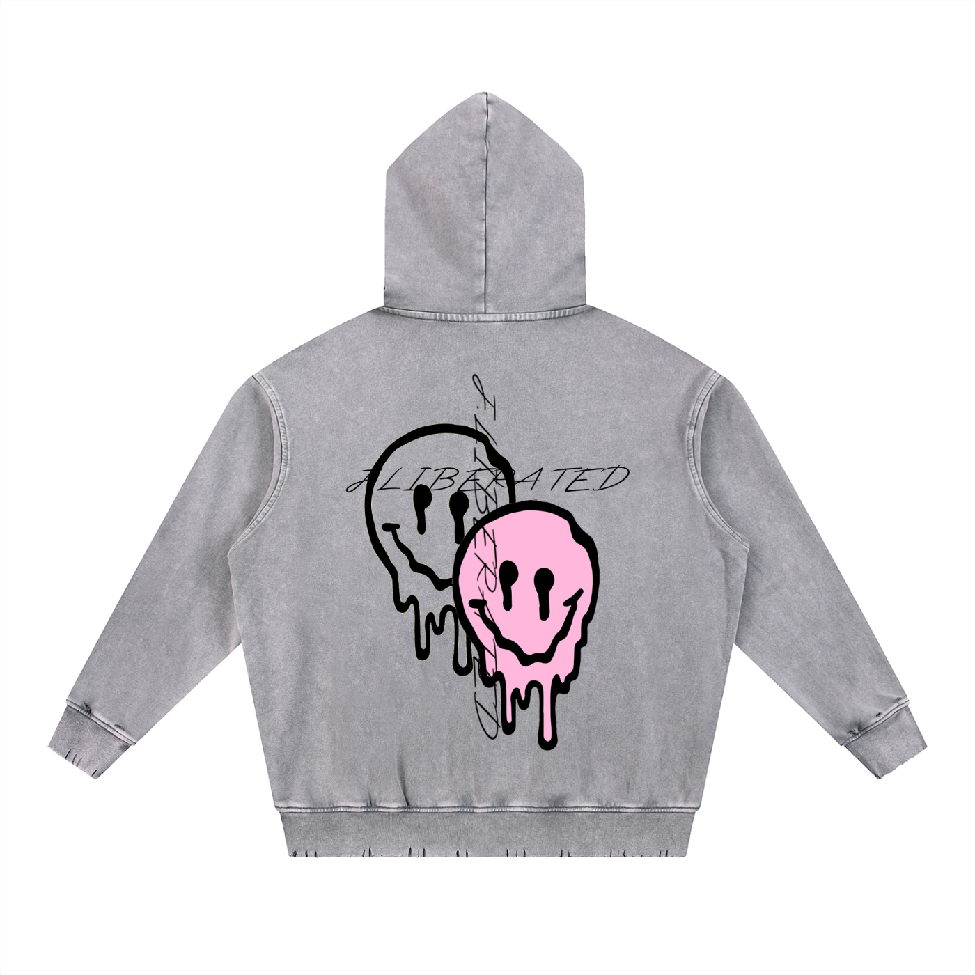 Snow Wash Hand-Frayed Heavyweight  Hoodie